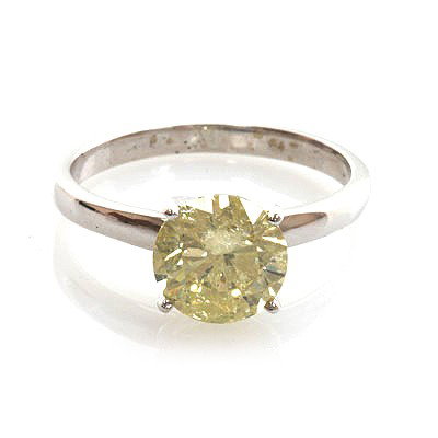 Certified 2.03 ctw Diamond Solitaire Ring 14k W Gold: Certified 2.03 ctw Diamond Solitaire Ring 14k W Gold **|**|** Diamond CTW: 2.03 ; Purity: 14kt ; Metal: White Gold ; Diamond Count: 1 Round Cut ; Clarity: I1 ; Color: ; Approx Weight(g): 2.6 ; MSRP: $