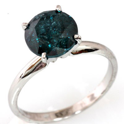 Genuine 2.25 ctw Solitaire Blue Diamond Ring 14k: Genuine 2.25 ctw Solitaire Blue Diamond Ring 14k **|**|** Mainstone: Solitaire Blue Diamond Ring ; Metal Purity: 14kt ; Metal: W/Y Gold ; Weight(g): 2.75 ; Total CTW: 2.25 ; Diamond Count 1: 1 ROUND C
