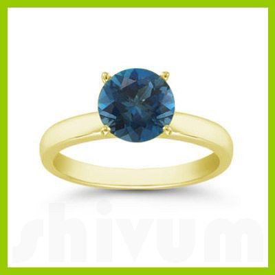 Genuine 0.85 ctw London Blue Topaz Solitaire Ring 14kt: Genuine 0.85 ctw London Blue Topaz Solitaire Ring 14kt **|**|** Ring Blue London Topaz AA-AAABlue Round 1 Round Cut @ 0.85 ctw 314ktYellow 6.5 ; Availability: 3-10 Business days, ready to ship, with c