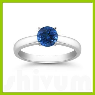 Genuine 0.40 ctw Sapphire Solitaire Ring 14kt: Genuine 0.40 ctw Sapphire Solitaire Ring 14kt **|**|** Ring Sapphire AA-AAABlue Round 1 Round Cut @0.40 ctw 14ktWhite 6.5 ; Availability: 3-10 Business days, ready to ship, with certification of appra