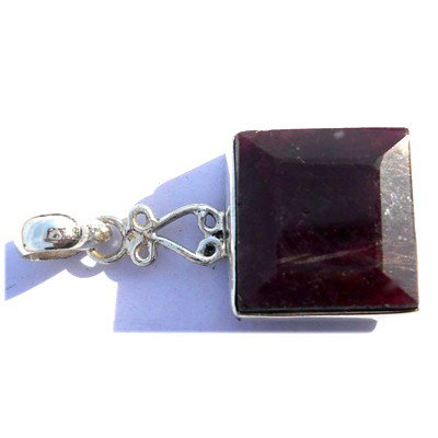 Natural 51.5 ctw Ruby .925 Sterling Pendant: Natural 51.5 ctw Ruby .925 Sterling Pendant **|**|** ; MSRP: $200