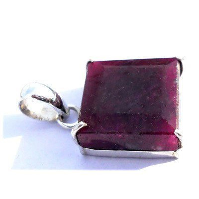 Natural 61.75 ctw Ruby .925 Sterling Pendant: Natural 61.75 ctw Ruby .925 Sterling Pendant **|**|** ; MSRP: $400