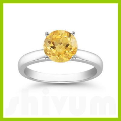 Genuine 1.25 ctw Citrine Solitaire Ring 14kt Gold-White: Genuine 1.25 ctw Citrine Solitaire Ring 14kt Gold-White **|**|** Ring Citrine AA-AAAYellow Round 1 Round Cut @1.25 ctw 314ktWhite 6.5 ; Availability: 3-10 Business days, ready to ship, with certificat