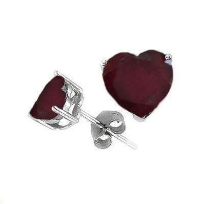 Natural 2.10 ctw Ruby Heart Earrings .925 Sterling: Natural 2.10 ctw Ruby Heart Earrings .925 Sterling **|**|** ; MSRP: $250