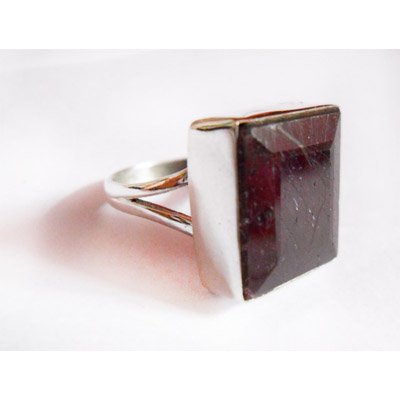 Natural 42.50 ctw Ruby Ring .925 Sterling Silver: Natural 42.50 ctw Ruby Ring .925 Sterling Silver **|**|** ; MSRP: $135