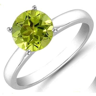 Peridot 0.85 ctw Solitaire Ring 14kt W/Y Gold: Peridot 0.85 ctw Solitaire Ring 14kt W/Y Gold **|**|** Mainstone: Peridot ; Total CTW: 0.85 ; Metal Purity: 14kt ; Metal: W/Y Gold ; Gem Count 1: 1 Round ; Gem Size(mm): approx.6mm ; Gem Clarity: AA-A