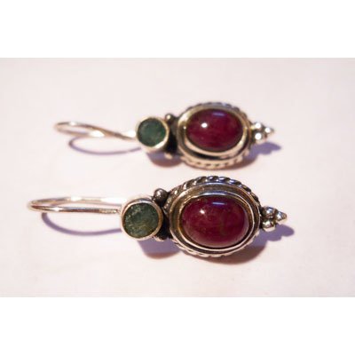 Natural 26.85 ctw Ruby Cabushion Earrings .925 Sterling: Natural 26.85 ctw Ruby Cabushion Earrings .925 Sterling **|**|** ; MSRP: $175