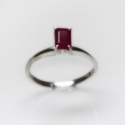 Natural 4.00 ctw Ruby Emerald Cut .925 Sterling Ring: Natural 4.00 ctw Ruby Emerald Cut .925 Sterling Ring **|**|** ; MSRP: $250