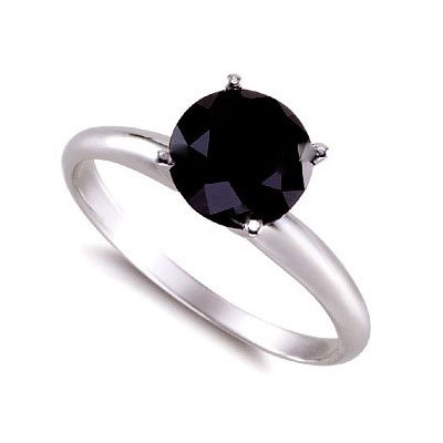 Genuine Black Diamond 2.0 ctw Ring 14K W/Y Gold: Genuine Black Diamond 2.0 ctw Ring 14K W/Y Gold **|**|** 14Kt 2Ctapprox. 8Mm Round Solitaire Ring ; Total CTW: 2; Diamond Count 1: 1 Round Cut ; Diamond CTW 1: 2; Clarity: Opaque ; Clarity Rating: AAA