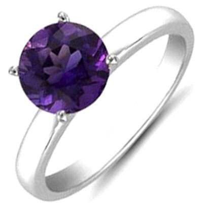 Amethyst 1.80 ctw Solitaire Ring 14kt W/Y Gold: Amethyst 1.80 ctw Solitaire Ring 14kt W/Y Gold **|**|** Mainstone: Amethyst ; Total CTW: 1.8 ; Metal Purity: 14kt ; Metal: W/Y Gold ; Gem Count 1: 1 Round ; Gem Size(mm): approx. 8mm ; Gem Clarity: AA