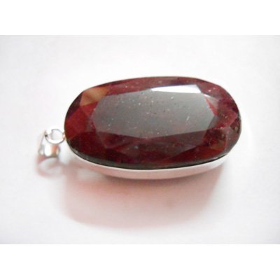 Natural 203 CTW. Ruby Oval Pendant .925 Sterling Silver: Natural 203 CTW. Ruby Oval Pendant .925 Sterling Silver **|**|** ; MSRP: $6000