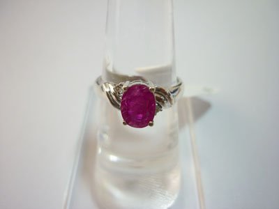 NATURAL 13.75 CTW RUBY AND DIAMOND RING .925 STERLING S: NATURAL 13.75 CTW RUBY AND DIAMOND RING .925 STERLING S **|**|** NATURAL 13.75 CTW RUBY AND DIAMOND RING .925 STERLING SILVER ; MSRP: $300