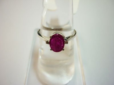 NATURAL 8.75 CTW RUBY AND DIAMOND RING .925 STERLING SI: NATURAL 8.75 CTW RUBY AND DIAMOND RING .925 STERLING SI **|**|** NATURAL 8.75 CTW RUBY AND DIAMOND RING .925 STERLING SILVER ; MSRP: $350