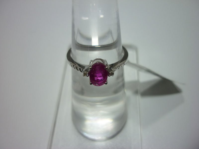 NATURAL 14.75 CTW RUBY AND DIAMOND RING .925 STERLING S: NATURAL 14.75 CTW RUBY AND DIAMOND RING .925 STERLING S **|**|** NATURAL 14.75 CTW RUBY AND DIAMOND RING .925 STERLING SILVER ; MSRP: $300