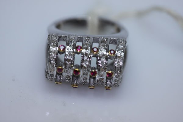 83.58 CTW RUBY & CZ RING .925 STERLING SILVER: 83.58 CTW RUBY & CZ RING .925 STERLING SILVER **|**|** 83.58 CTW RUBY & CZ RING .925 STERLING SILVER ; MSRP: $300