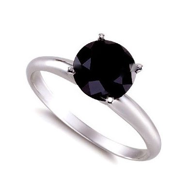 Genuine Black Diamond 1.0 ctw Ring 14K W/Y Gold: Genuine Black Diamond 1.0 ctw Ring 14K W/Y Gold **|**|** 14Kt 1Ct Approx. 6.5Mm Round Solitaire Ring ; Total CTW: 1; Diamond Count 1: 1 Round Cut ; Diamond CTW 1: 1; Clarity: Opaque ; Clarity Rating: 