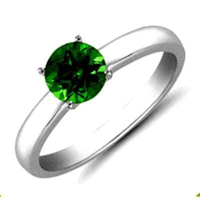 Emerald 1.26ctw Solitaire Ring 14kt W/Y Gold: Emerald 1.26ctw Solitaire Ring 14kt W/Y Gold **|**|** Mainstone: Emerald ; Total CTW: 1.26 ; Metal Purity: 14kt ; Metal: W/Y Gold ; Gem Count 1: 1 Round ; Gem Size(mm): approx. 6.5mm ; Gem Clarity: AA