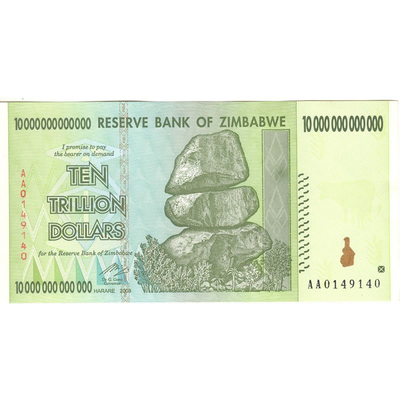 2008 Zimbabwe 10 trillion dollar inflation note: 2008 Zimbabwe 10 trillion dollar inflation note **|**|** 2008 Zimbabwe 10 trillion dollar inflation note ; MSRP: $60
