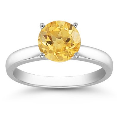 Genuine 2.0 ctw Citrine Solitaire Ring 14kt Gold-White: Genuine 2.0 ctw Citrine Solitaire Ring 14kt Gold-White **|**|** Ring Citrine AA-AAAYellow Round 1 Round Cut @ 2.0 ctw 314ktWhite 6.5 ; Availability: 3-10 Business days, ready to ship, with certificati