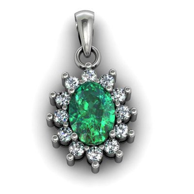 Genuine 1.04 Ctw Emerald (Beryl) Pendant 14k: Genuine 1.04 Ctw Emerald (Beryl) Pendant 14k **|**|** Gemstone: Emerald (Beryl) ; Total CTW: 1.04 CTW ; Metal Purity: 14KT ; Metal: White or Yellow Gold ; Diamond Count 1: 12 ROUNDCUT ; Diamond CTW 1: