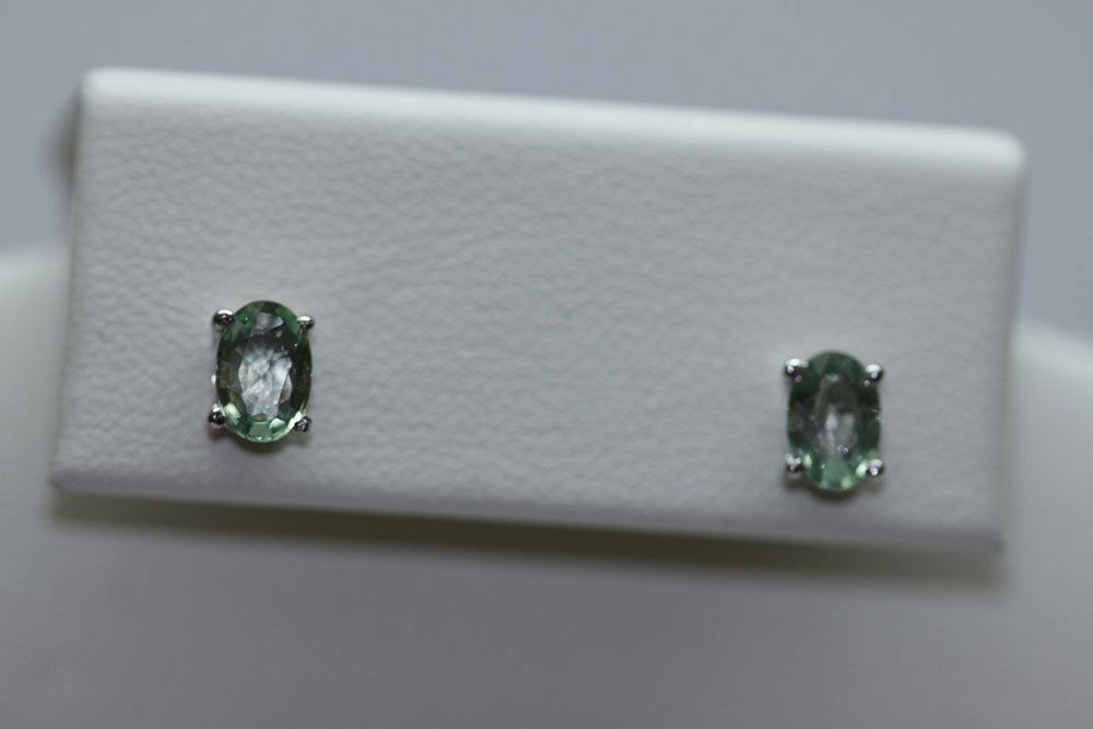 7.50 CTW GREEN SAPPHIRE EARINGS .925 STERLING SILVER: 7.50 CTW GREEN SAPPHIRE EARINGS .925 STERLING SILVER **|**|** 7.50 CTW GREEN SAPPHIRE EARINGS .925 STERLING SILVER; GREEN SAPPHIRE 1.03 CTW ; MSRP: $150