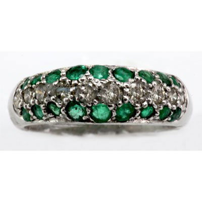 Genuine 0.96 ctw Emerald Diamond Ring 14k W/Y Gold: Genuine 0.96 ctw Emerald Diamond Ring 14k W/Y Gold **|**|** Mainstone: Emerald ; Metal: White or Yellow Gold ; Weight(g): 3.75 ; Total CTW: 0.96 ; Diamond Count: 18 ROUND CUT ; Diamond CTW 1: 0.36 ; C