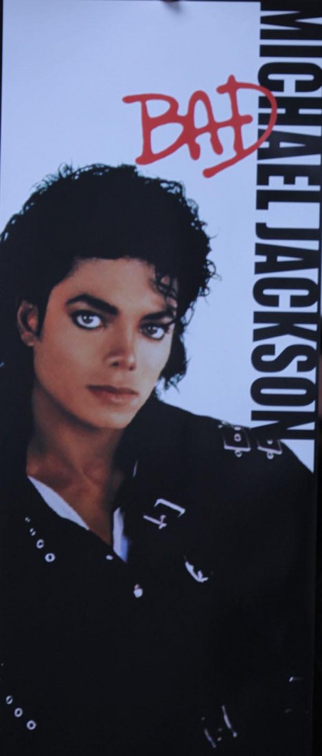 MUSIC POSTER: MUSIC POSTER **|**|** 12X36 INCHES; MICHAEL JACKSON THE "BAD" ALBUM DOOR POSTER ; MSRP: $1500
