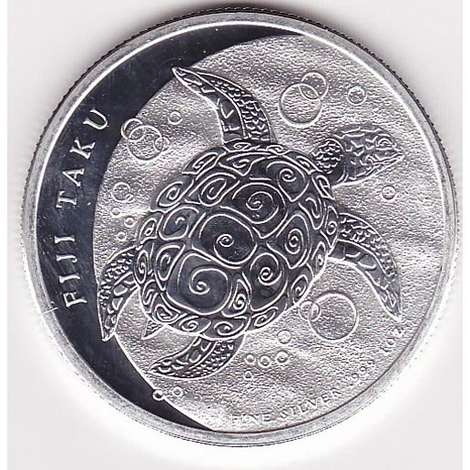 Fiji $2 Taku (Hawksbill Turtle) 1 oz. Silver 2012: Fiji $2 Taku (Hawksbill Turtle) 1 oz. Silver 2012 **|**|** Fiji $2 Taku (Hawksbill Turtle) 1 oz. Silver 2012 ; MSRP: $100
