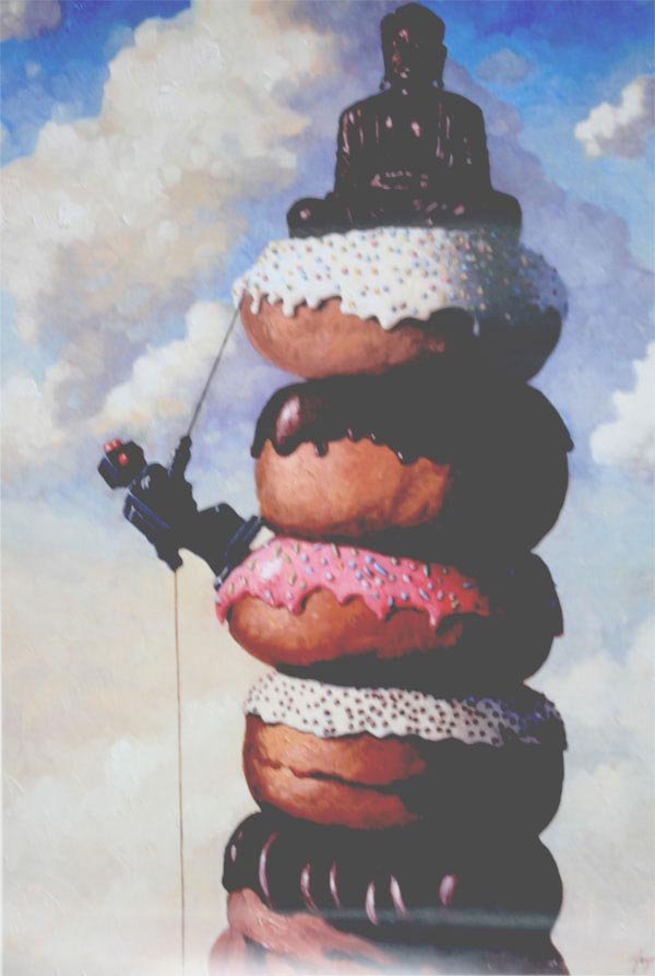 Donut Buddha: Donut Buddha **|**|** 13x19in; Unframed; Sweet Buddha - Eric Joyner Art Print Poster; If you have any questions please feel free to contact us ; MSRP: $850