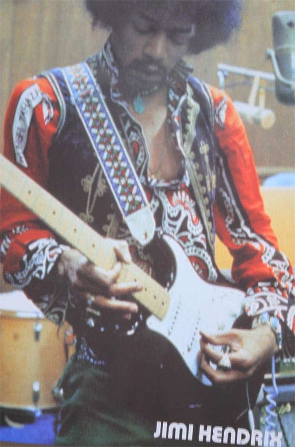 Jimi Hendrix: Jimi Hendrix **|**|** 24x36in; unframed; this poster captures Jimi Hendrix playin guitar in his studio. If you have any questions please feel free to contact us. ; MSRP: $500