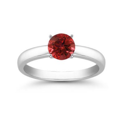 Genuine 1.06 ctw Ruby Solitaire Ring 14kt Gold-White: Genuine 1.06 ctw Ruby Solitaire Ring 14kt Gold-White **|**|** Ring Ruby AA-AAARedRound 1 Round Cut @1.0 ctw 414ktWhite 6.5 ; Availability: 3-10 Business days, ready to ship, with certification of appr