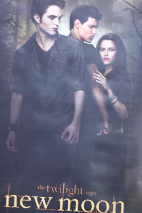 ROMANTIC-FANTASY FILM: ROMANTIC-FANTASY FILM **|**|** 24X36 INCHES; This poster shows Edward in front, with Jacob and Bella behind him. At the bottom it says: The Twilight Saga: New Moon, 11.20.09. New Moon (also known as T