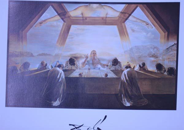 The Last Supper: The Last Supper **|**|** 20X16 INCHES; UNFRAMED; THE LAST SUPPER Salvador Daliâ€™s Sacrament of the Last Supper is possibly more popular than the iconic fresco of the same theme painted by Leonar