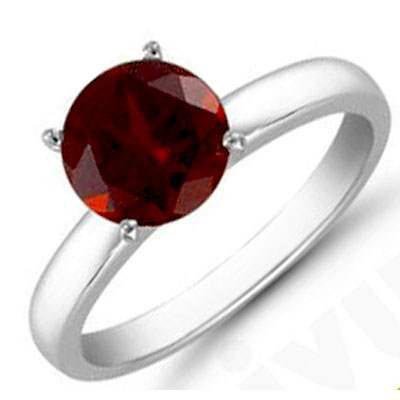 Garnet 1.40 ctw Solitaire Ring 14kt W/Y Gold: Garnet 1.40 ctw Solitaire Ring 14kt W/Y Gold **|**|** Mainstone: Garnet ; Total CTW: 1.4 ; Metal Purity: 14kt ; Metal: W/Y Gold ; Gem Count 1: 1 Round ; Gem Size(mm): approx. 6.5mm ; Gem Clarity: AA-A