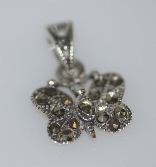 BUTTERFLY MARCASITE PENDANT .925 STERLING SILVER: BUTTERFLY MARCASITE PENDANT .925 STERLING SILVER **|**|** BUTTERFLY MARCASITE PENDANT .925 STERLING SILVER