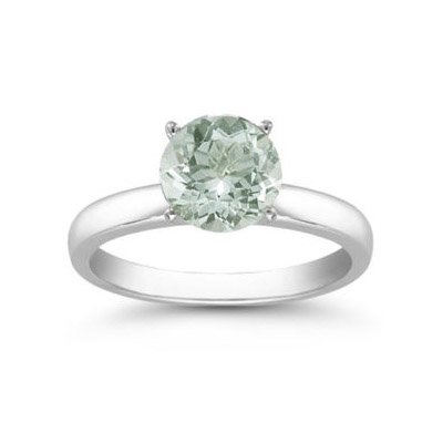 Genuine 1.25 ctw Green Amethyst Solitaire Ring 14kt: Genuine 1.25 ctw Green Amethyst Solitaire Ring 14kt **|**|** Ring AmethystAA-AAAGreen Round 1 Round Cut @ 1.25 ctw 3.214ktWhite 6.5 ; Availability: 3-10 Business days, ready to ship, with certificatio