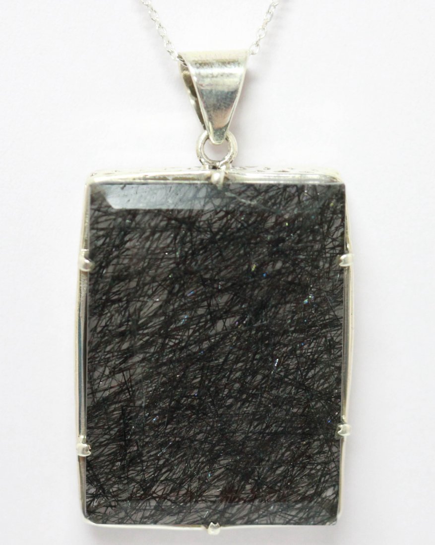 91.00 CTW Rutial cut Pendant regtangular shape .925 STE: 91.00 CTW Rutial cut Pendant regtangular shape .925 STE **|**|** 91.00 CTW Rutial cut Pendant regtangular shape .925 STERLING SILVER