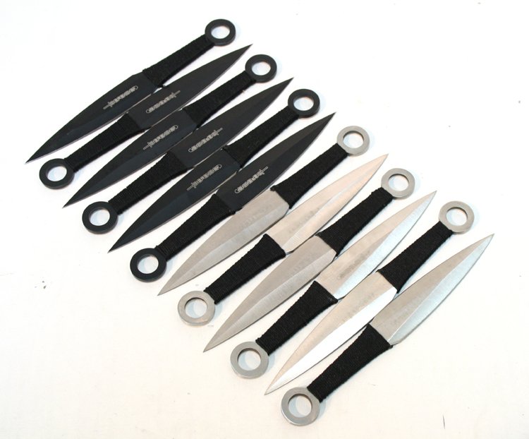 COLLECTORS EDITION BLACK/SILVER THROWING KIVES SET OF 1: COLLECTORS EDITION BLACK/SILVER THROWING KIVES SET OF 1 **|**|** COLLECTORS EDITION BLACK/SILVER THROWING KIVES SET OF 12