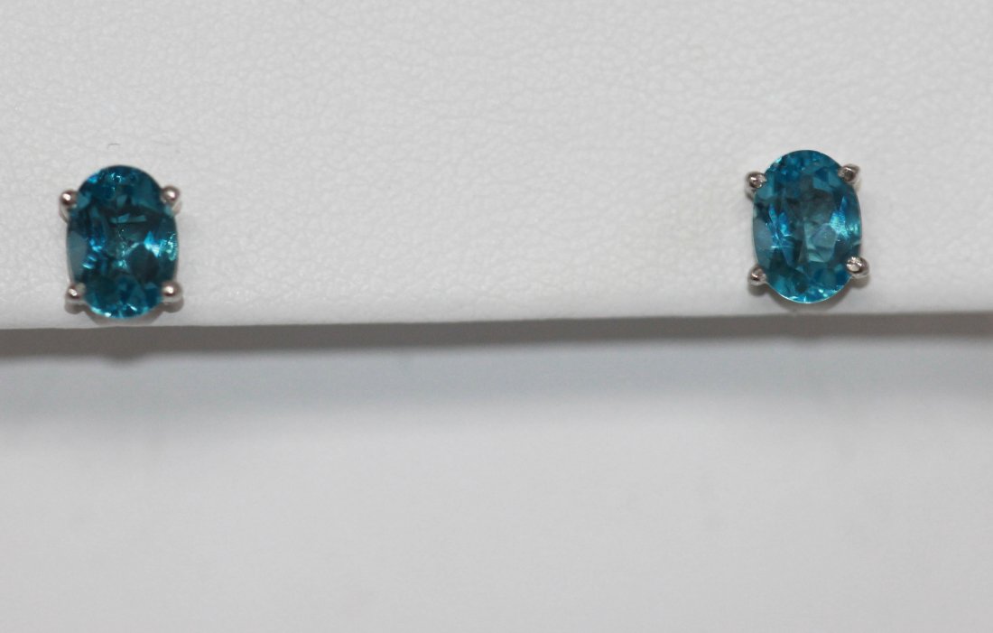 1.50 CTW BLUE TOPAZ EARINGS .925 STERLING SILVER: 1.50 CTW BLUE TOPAZ EARINGS .925 STERLING SILVER **|**|** 1.50 CTW BLUE TOPAZ EARINGS .925 STERLING SILVER