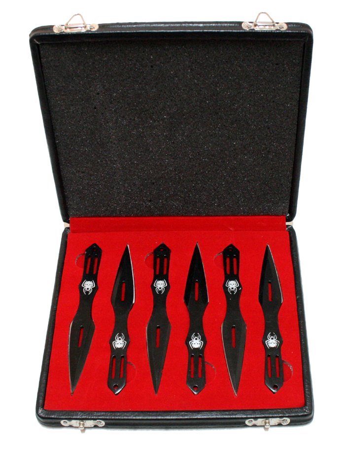 COLLECTORS EDITION BLACK THROWING KNIVES SET OF 6 W/BOX: COLLECTORS EDITION BLACK THROWING KNIVES SET OF 6 W/BOX **|**|** COLLECTORS EDITION BLACK THROWING KNIVES SET OF 6 W/BOX