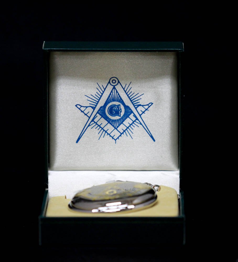 COLLECTORS EDITION MASONIC POCKET WATCH HIGH POLISH CHR: COLLECTORS EDITION MASONIC POCKET WATCH HIGH POLISH CHR **|**|** COLLECTORS EDITION MASONIC POCKET WATCH HIGH POLISH CHROME FINISH
