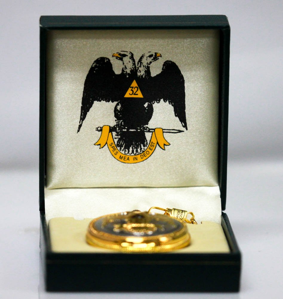 Collectors Edition Latin Masonic Eagles 32 Pocket Watch: Collectors Edition Latin Masonic Eagles 32 Pocket Watch **|**|** Collectors Edition Latin Masonic Eagles 32 Quartz Movement Pocket Watch w/chain & gift box included