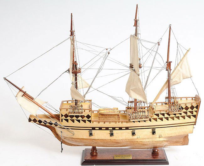 HAND MADE WOODEN May Flower Medium W/COA: HAND MADE WOODEN May Flower Medium W/COA **|**|** Display this May Flower replica in your home or office!, a ship that in 1620 brought the Pilgrims from England to New England. This May Flower model f