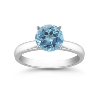 Genuine 2.50 ctw Blue Topaz Solitaire Ring 14kt 8mm: Genuine 2.50 ctw Blue Topaz Solitaire Ring 14kt 8mm **|**|** Genuine 2.50 ctw Blue Topaz Solitaire Ring 14kt Gold-White ; MSRP: $700