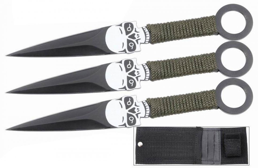 COLLECTORS EDITON SKULL DESIGN THROWING KNIVES SET OF 3: COLLECTORS EDITON SKULL DESIGN THROWING KNIVES SET OF 3 **|**|** COLLECTORS EDITON SKULL DESIGN THROWING KNIVES SET OF 3