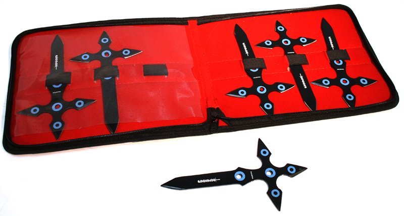 COLLECTORS EDITION BLACK THOWING KNIVES SET OF 6 W/CASE: COLLECTORS EDITION BLACK THOWING KNIVES SET OF 6 W/CASE **|**|** COLLECTORS EDITION BLACK THOWING KNIVES SET OF 6 W/CASE