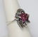 .79 CTW RUBY RING ANTIQUE STYLE JEWELRY .925 STERLIN