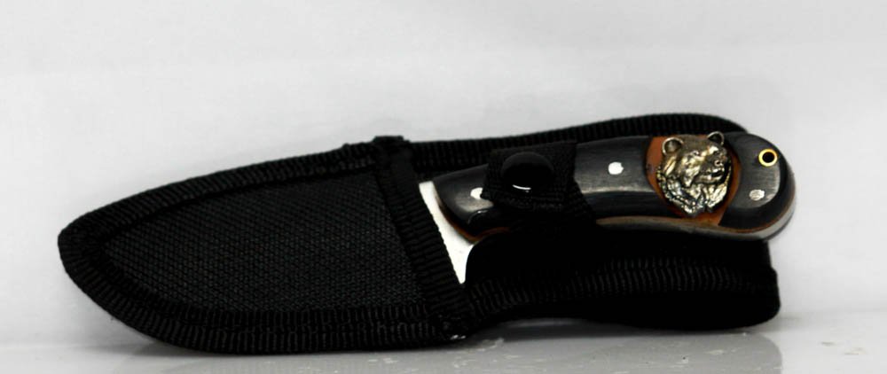 STAINLESS STEEL 3" INCH FIXED BLADE POCKET KNIFE W/ BLA: STAINLESS STEEL 3" INCH FIXED BLADE POCKET KNIFE W/ BLA **|**|** STAINLESS STEEL 3" INCH FIXED BLADE POCKET KNIFE W/ BLACK SLEEVE