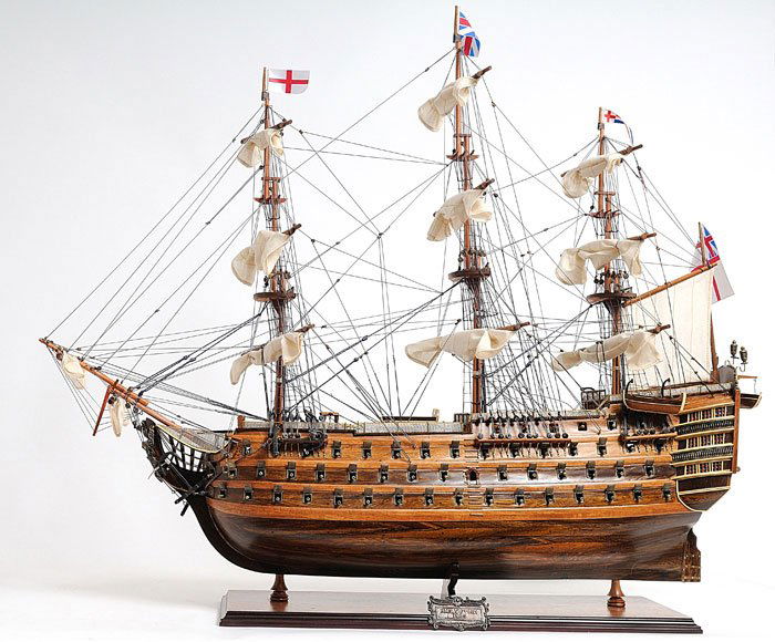 HAND MADE WOODEN HMS Victory Exclusive Edition W/COA: HAND MADE WOODEN HMS Victory Exclusive Edition W/COA **|**|** Dimensions: 30Lx10x27H inches. Description: his is a museum quality version of The HMS Victory. The H.M.S VICTORY was launched on 7th May