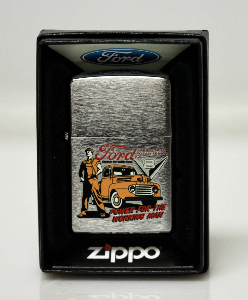 FORD THE WORKING MAN GENUINE ZIPPO LIGHTER MADE IN U.S.: FORD THE WORKING MAN GENUINE ZIPPO LIGHTER MADE IN U.S. **|**|** FORD GENUINE ZIPPO WINDPROOF LIGHTER MADE IN U.S.A